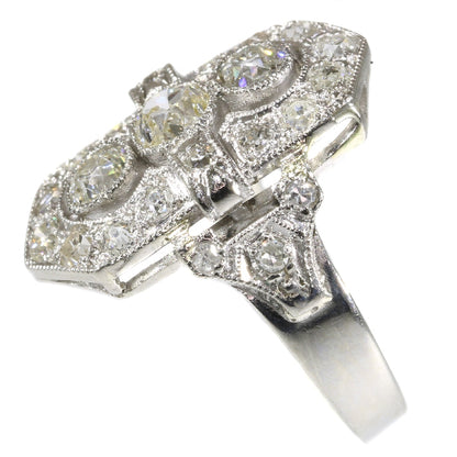Antique Art Deco Old Brilliant Cut Diamond Platinum Ring