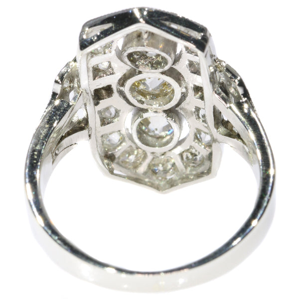 Antique Art Deco Old Brilliant Cut Diamond Platinum Ring