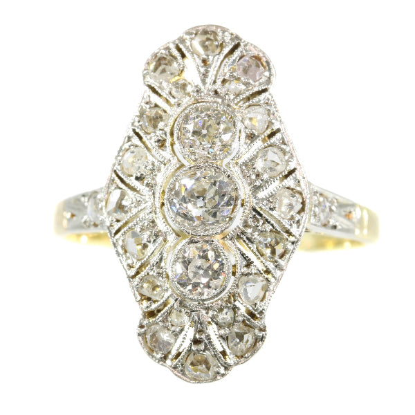 Antique Art Deco Old Brilliant Cut Diamond Ring