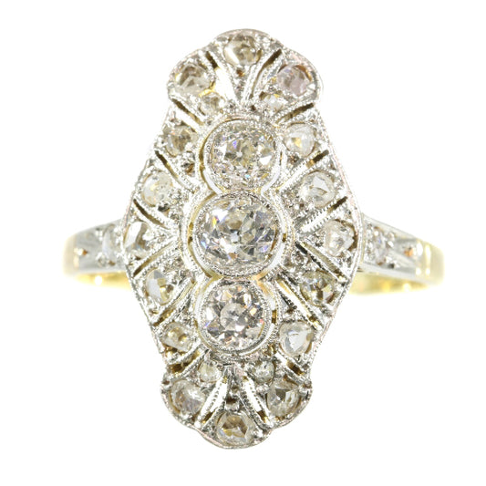 Antique Art Deco Old Brilliant Cut Diamond Ring