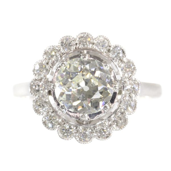 Antique Art Deco Old European Cut Diamond Cluster Ring