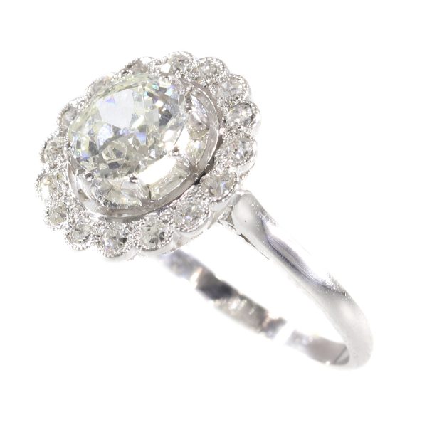 Antique Art Deco Old European Cut Diamond Cluster Ring