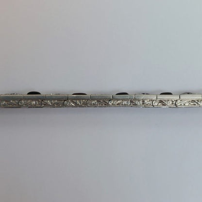Antique Art Deco Onyx and Diamond Platinum Line Bracelet