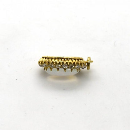 Antique Art Deco Opal & Diamond Cluster Pendant