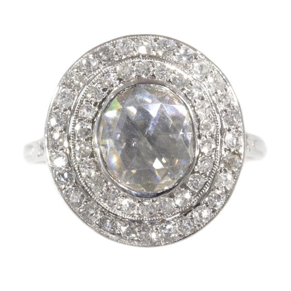 Antique Art Deco Rose Cut Diamond Platinum Ring