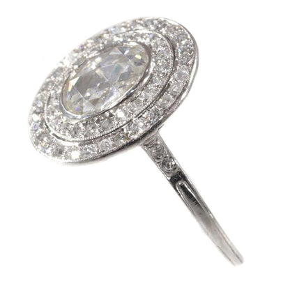 Antique Art Deco Rose Cut Diamond Platinum Ring