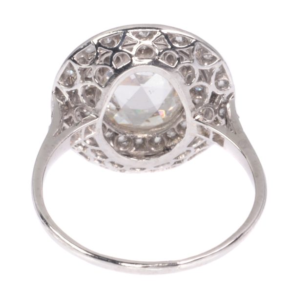 Antique Art Deco Rose Cut Diamond Platinum Ring