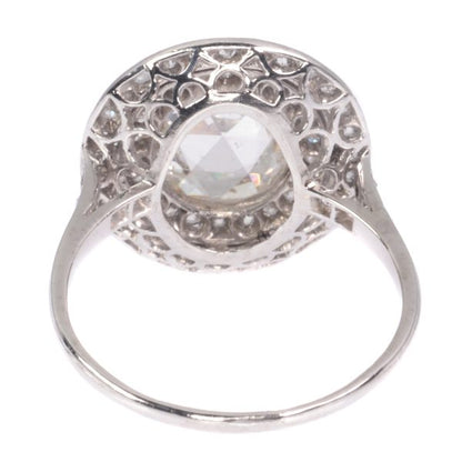 Antique Art Deco Rose Cut Diamond Platinum Ring