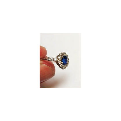 Antique Art Deco Sapphire & Diamond Cluster Ring