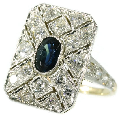 Antique Art Deco Sapphire Diamond Ring