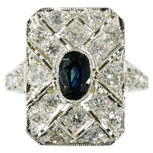 Antique Art Deco Sapphire Diamond Ring