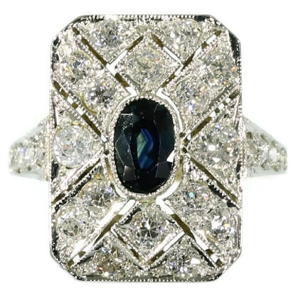 Antique Art Deco Sapphire Diamond Ring