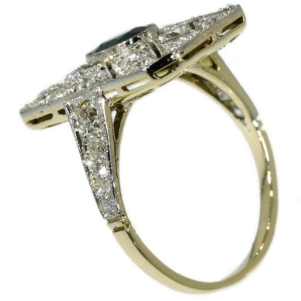 Antique Art Deco Sapphire Diamond Ring