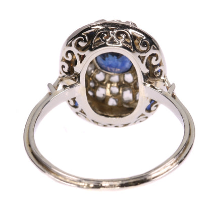 Antique Art Deco Sapphire Diamond Target Ring