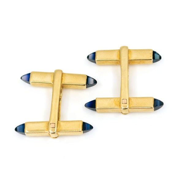 Vintage 1940's Sapphire Gold Stirrup Cufflinks