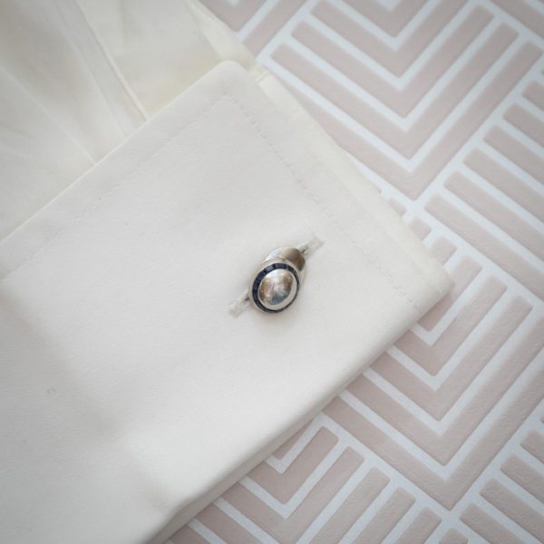 Antique Art Deco Sapphire & Platinum Jockey Cufflinks