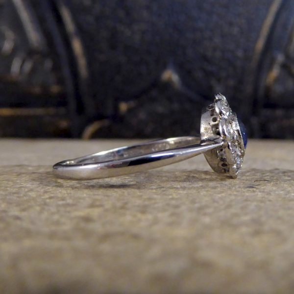 Antique Art Deco Sapphire and Diamond Cluster ring