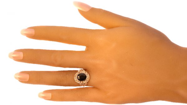 Antique Art Deco Style Sapphire Old Brilliant Cut Diamond Ring