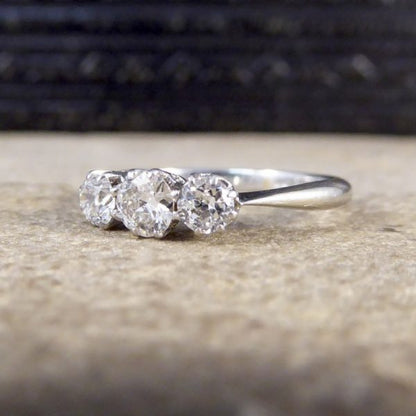 Antique Art Deco Three Stone 0.65ct Diamond Ring