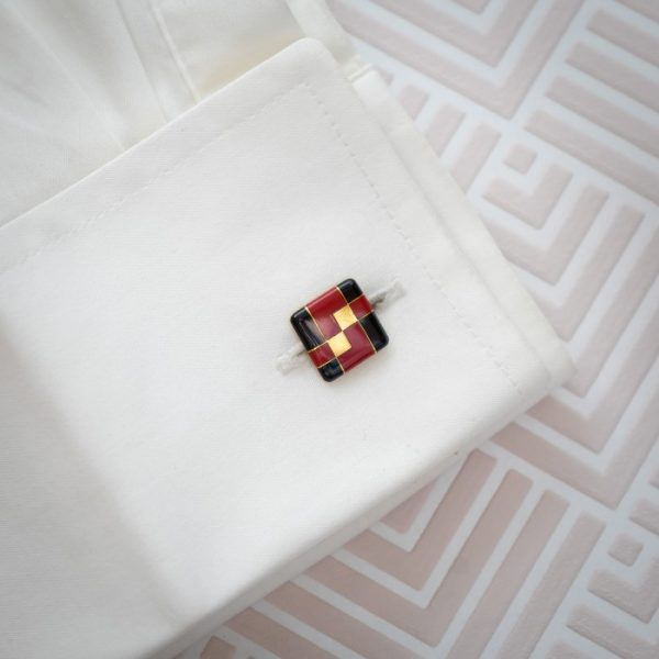 Antique Art Deco Tiffany and Co. Enamel Cufflinks