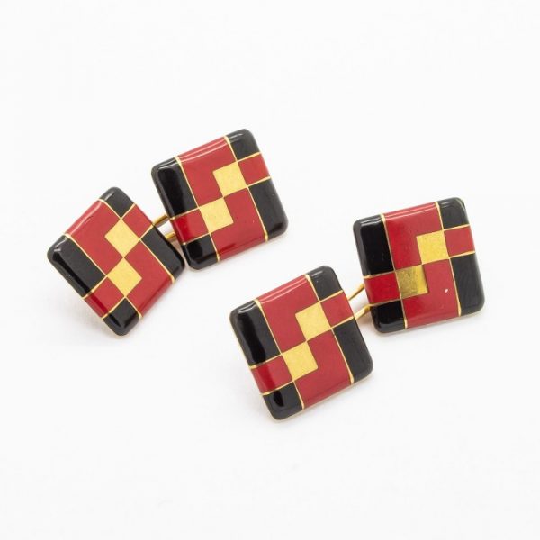 Antique Art Deco Tiffany and Co. Enamel Cufflinks