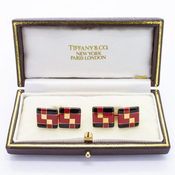 Antique Art Deco Tiffany and Co. Enamel Cufflinks