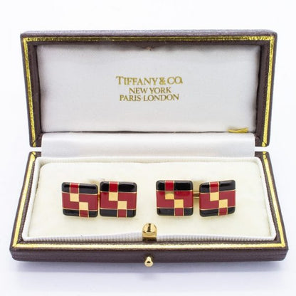 Antique Art Deco Tiffany and Co. Enamel Cufflinks