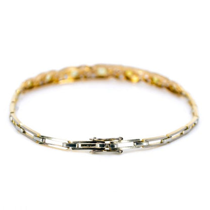 Antique Art Deco Yellow Sapphire and Diamond Bracelet