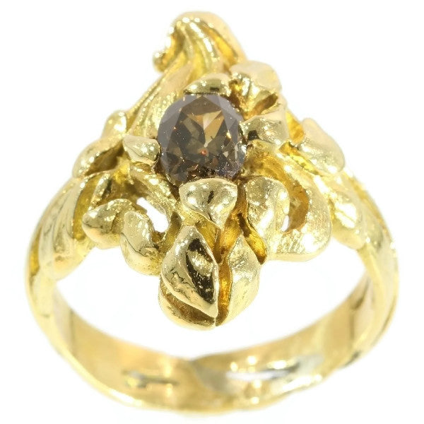 Antique Art Nouveau Diamond Flower Ring