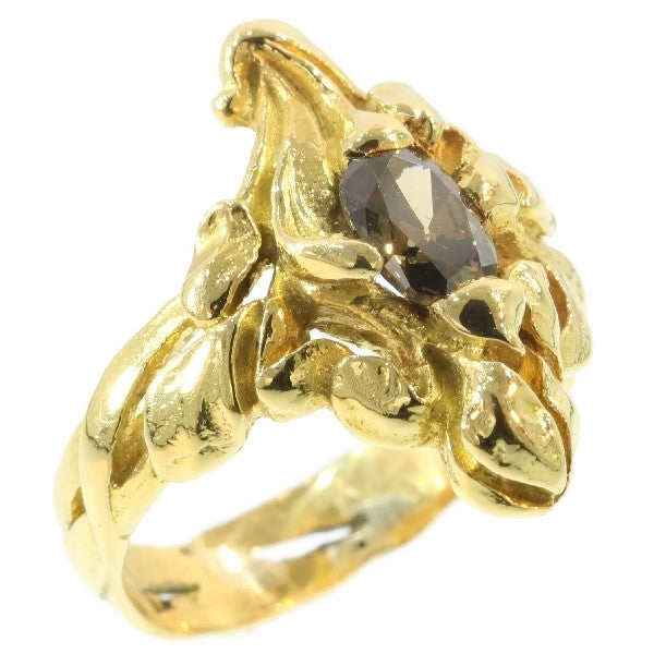 Antique Art Nouveau Diamond Flower Ring