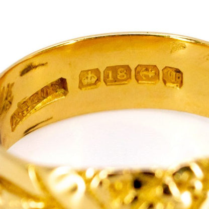 Antique Art Nouveau Floral Gold Band Ring