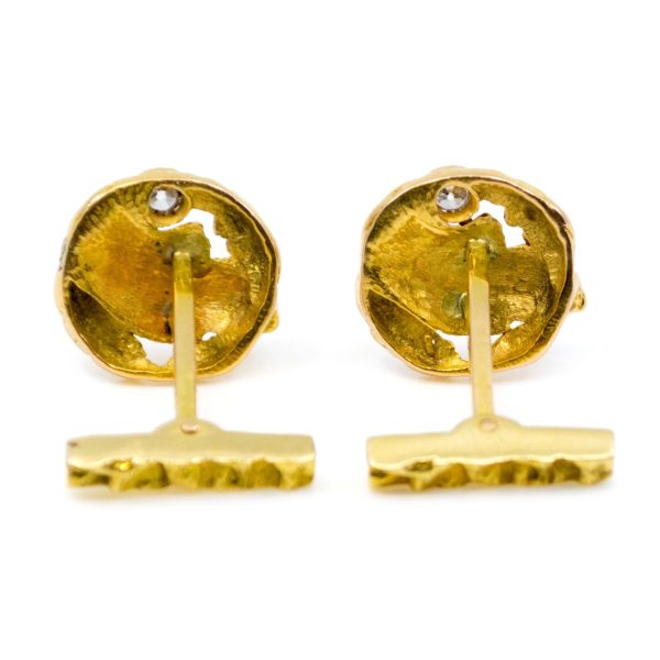 Antique Art Nouveau Gold Dog Cufflinks