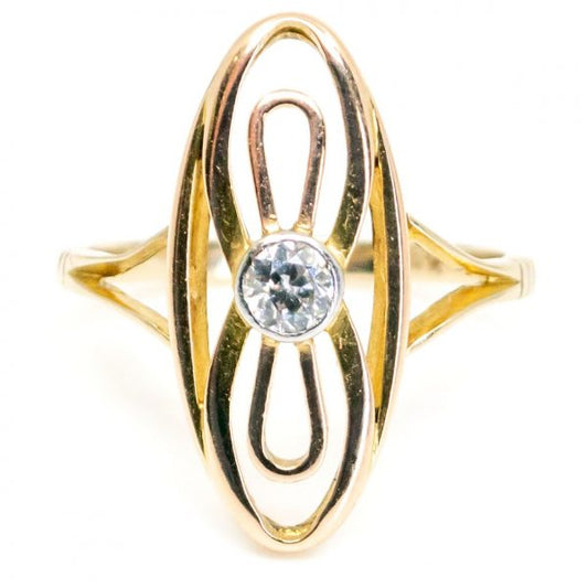 Antique Art Nouveau Old Mine Cut Diamond Ring