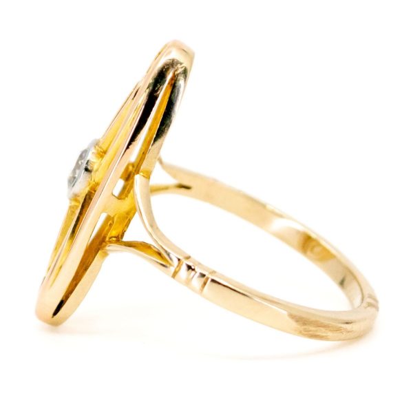 Antique Art Nouveau Old Mine Cut Diamond Ring