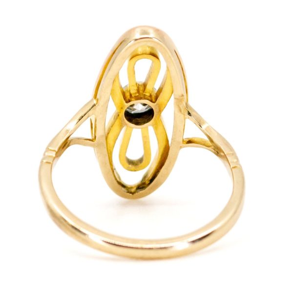 Antique Art Nouveau Old Mine Cut Diamond Ring