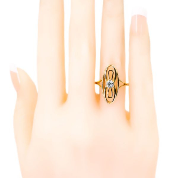 Antique Art Nouveau Old Mine Cut Diamond Ring