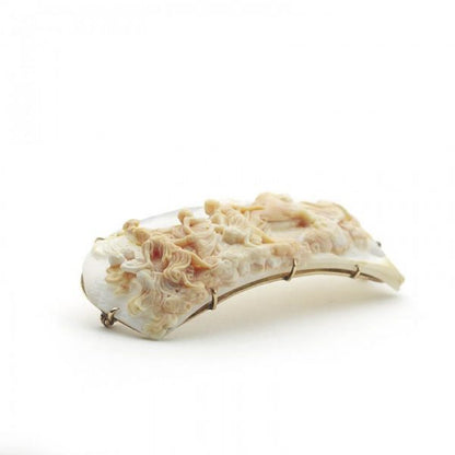 Antique Aurora and Apollo Shell Cameo Brooch