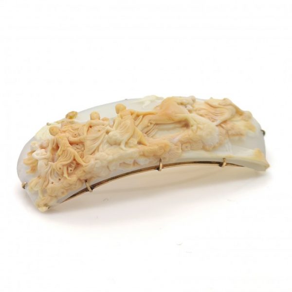 Antique Aurora and Apollo Shell Cameo Brooch