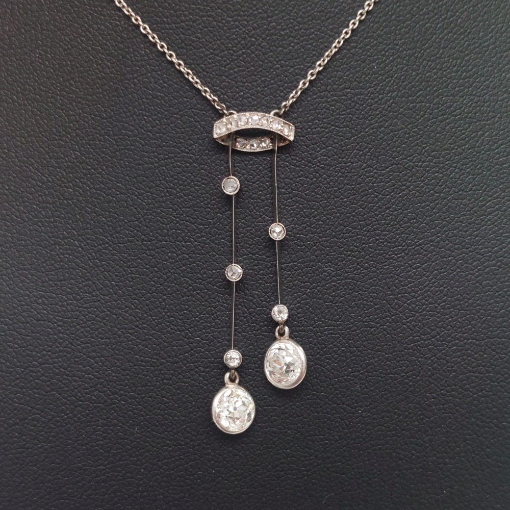 Antique Belle Epoque Diamond Negligee Necklace