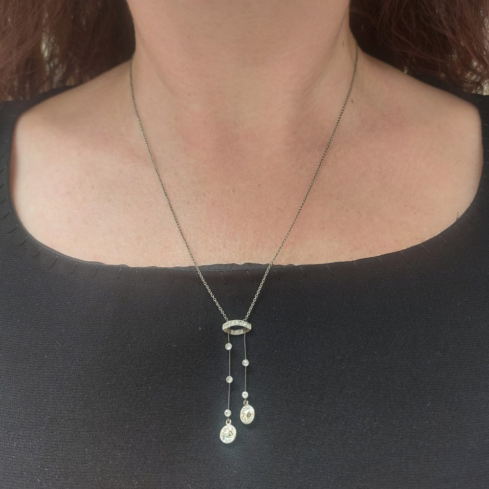 Antique Belle Epoque Diamond Negligee Necklace