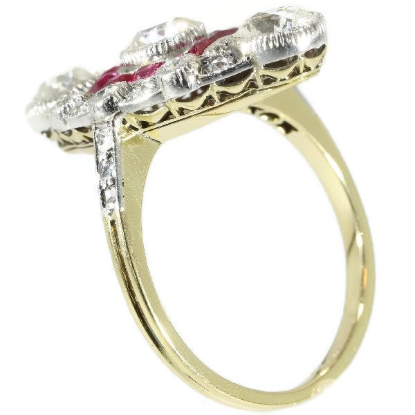 Antique Belle Epoque Diamond Ruby Ring