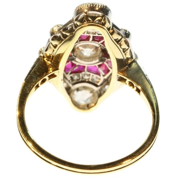Antique Belle Epoque Diamond Ruby Ring
