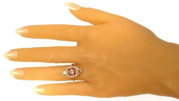 Antique Belle Epoque Diamond Ruby Ring