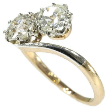 Antique Belle Epoque Two Stone Diamond Ring