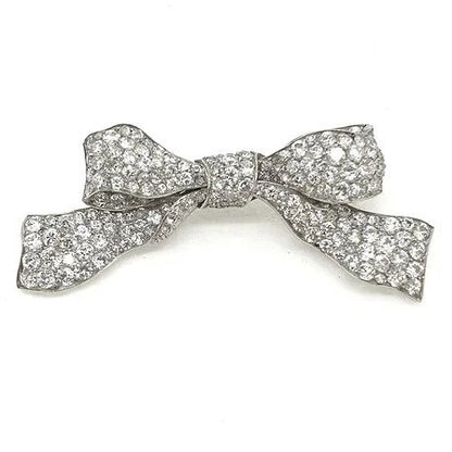 Antique Diamond Bow Brooch