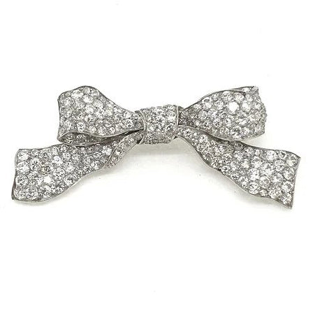 Antique Diamond Bow Brooch