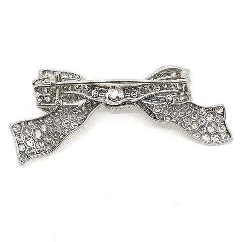 Antique Diamond Bow Brooch