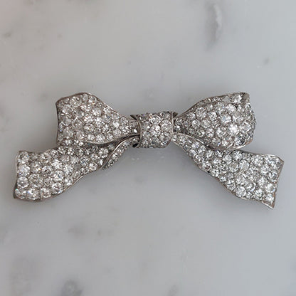Antique Diamond Bow Brooch