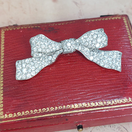 Antique Diamond Bow Brooch