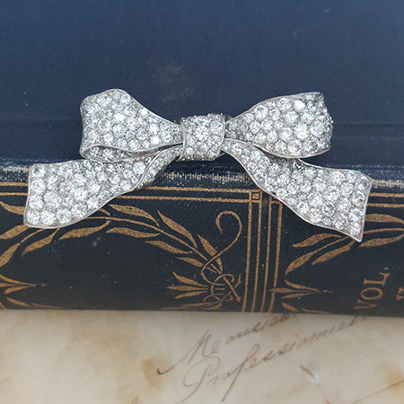 Antique Diamond Bow Brooch